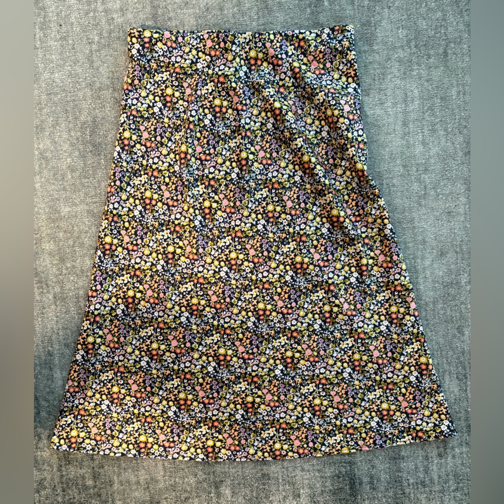 LOFT Black and Multicolor Floral Fabric